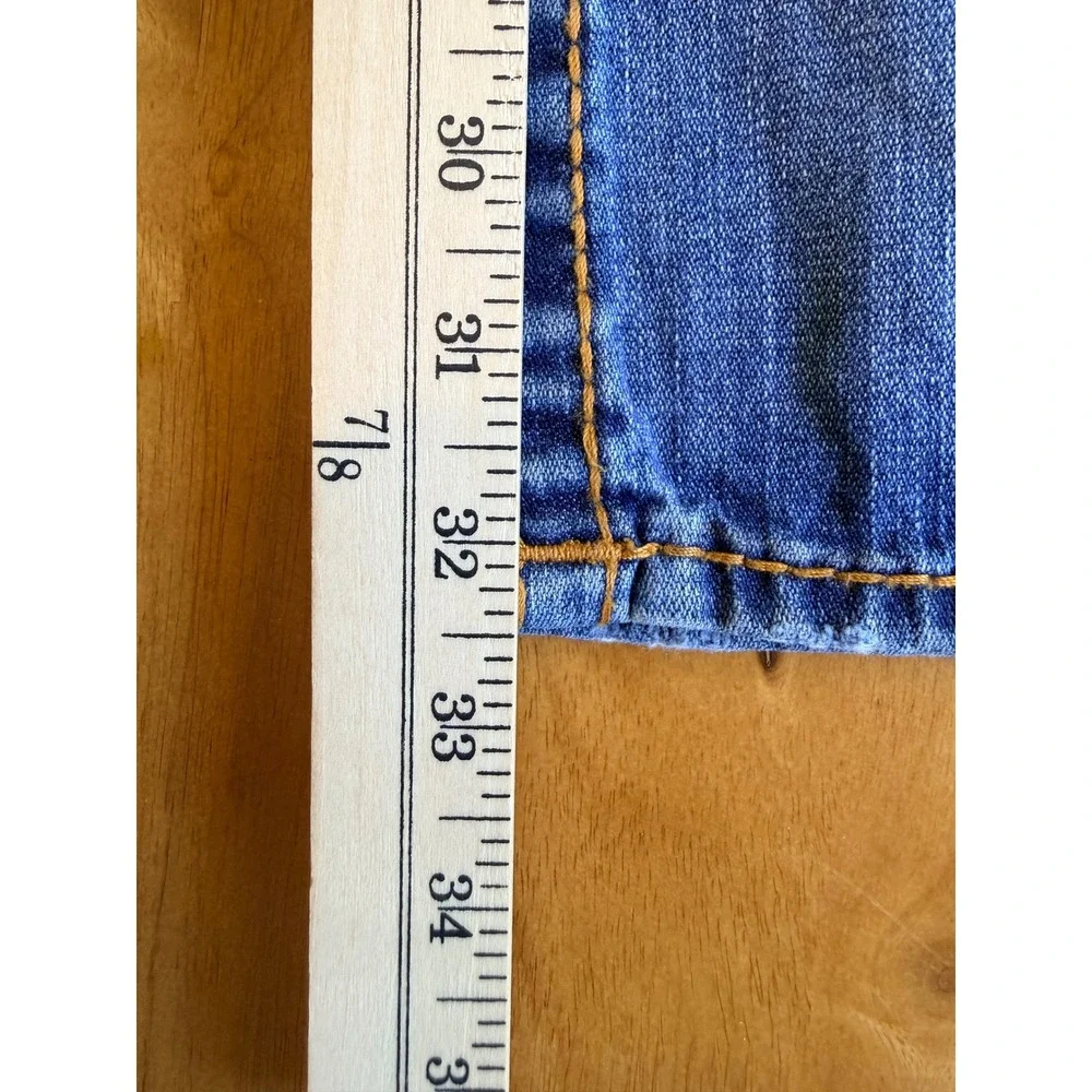 True Religion Mens Distressed Straight Leg Jeans Size 31 Horseshoe Stitch 576